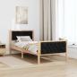 Preview: Bettgestell mit Kopfteil Schwarz 90 x 190 cm Stoff