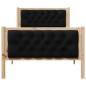 Preview: Bettgestell mit Kopfteil Schwarz 90 x 190 cm Stoff