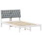 Preview: Bettgestell mit gepolstertem Kopfteil Weiß 120 x 200 cm