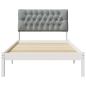 Preview: Bettgestell mit gepolstertem Kopfteil Weiß 100 x 200 cm