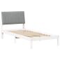 Preview: Bettgestell mit Kopfteil Weiß 90 x 190 cm Stoff
