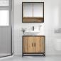 Preview: Badezimmer Waschbecken Schrank Artisan-Eiche 65 x 33 x 60 cm