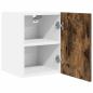 Preview: Hängeschrank mit Regal Riga 2 pcs Geräucherte Eiche und Weiß