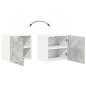 Preview: Hängeschrank Riga 2 pcs Betongrau und Weiß 40 x 31 x 40 cm