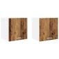 Preview: Hängeschrank 2 stk. Altes Holz und Weiß Holzwerkstoff