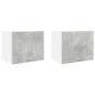 Preview: Hängeschrank Riga 2 pcs Betongrau und Weiß 50 x 31 x 40 cm