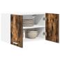 Preview: Hängeschrank mit Regal Riga 2 pcs Geräucherte Eiche und Weiß