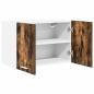 Preview: Hängeschrank mit Regal Riga 2 pcs Geräucherte Eiche und Weiß