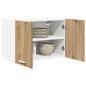 Preview: Hängeschrank Riga Artisan-Eiche und Weiß 60 x 31 x 40 cm