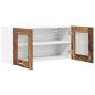 Preview: Hängeschrank mit Regal Riga Altes Holz und Weiß 80 x 31 x 40 cm