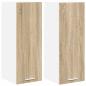 Preview: ARDEBO.de - Hängeschrank Riga 2 pcs Sonoma-Eiche und Weiß 30 x 31 x 80 cm