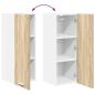 Preview: Hängeschrank Riga 2 pcs Sonoma-Eiche und Weiß 30 x 31 x 80 cm