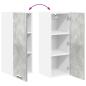 Preview: Hängeschrank mit Regal Riga Betongrau und Weiß 30 x 31 x 80 cm
