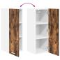Preview: Hängeschrank mit Regal Riga 2 pcs Geräucherte Eiche und Weiß