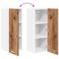 Preview: Hängeschrank Riga 2 pcs Altes Holz und Weiß 30 x 31 x 80 cm