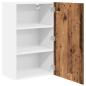 Preview: Hängeschrank mit Regal Riga Altes Holz und Weiß 50 x 31 x 80 cm