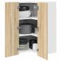 Preview: Hängeschrank Riga Sonoma-Eiche und Weiß 57 x 57 x 80 cm