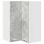 Preview: Hängeschrank mit Regal Riga Betongrau und Weiß 57 x 57 x 80 cm