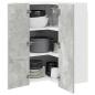 Preview: Hängeschrank mit Regal Riga Betongrau und Weiß 57 x 57 x 80 cm