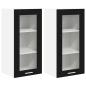Preview: Hängeschrank Riga 2 pcs Schwarz Eichen-Optik 40 x 31 x 80 cm