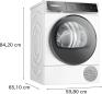 Preview: Bosch WQB246D41 Serie 8 9kg EEK: B Wärmepumpentrockner, 60 cm breit, AutoDry, SmartDry, HomeConnect, Knitterschutz, weiß