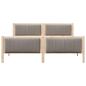 Preview: Bettgestell Braun und Taupe 180 x 200 cm Massivholz Kiefer