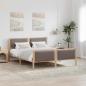 Preview: ARDEBO.de - Bettgestell Braun und Taupe 160 x 200 cm Massivholz Kiefer
