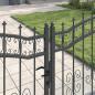 Preview: Zauntor mit Speer-Top mit Schloss Grau 305 x 125 cm Stahl