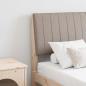 Preview: ARDEBO.de - Gepolstertes Kopfteil Taupe 135 cm Massives Kiefernholz