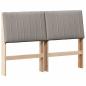 Preview: Gepolstertes Kopfteil Taupe 135 cm Massives Kiefernholz