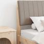 Preview: ARDEBO.de - Gepolstertes Kopfteil Taupe 100 cm Massives Kiefernholz