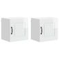 Preview: ARDEBO.de - Küchenhängeschrank mit Tür 2 pcs Hochglanz Weiß 40 x 31 x 40 cm