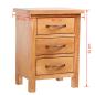 Preview: Nachttisch mit 3 Schubladen 40x30x54 cm Massivholz Eiche