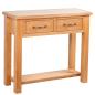 Preview: Konsolentisch mit 2 Schubladen 83x30x73 cm Massivholz Eiche