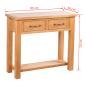 Preview: Konsolentisch mit 2 Schubladen 83x30x73 cm Massivholz Eiche