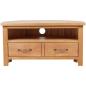 Preview: TV-Schrank mit Schublade 88x42x46 cm Massivholz Eiche