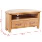 Preview: TV-Schrank mit Schublade 88x42x46 cm Massivholz Eiche