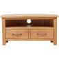 Preview: TV-Schrank mit Schublade 88x42x46 cm Massivholz Eiche