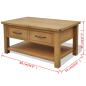 Preview: Couchtisch 88x53x45 cm Massivholz Eiche