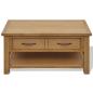 Preview: Couchtisch 88x53x45 cm Massivholz Eiche
