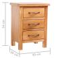 Preview: Nachttische 2 Stk. 40x30x54 cm Massivholz Eiche