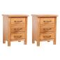 Preview: Nachttische 2 Stk. 40x30x54 cm Massivholz Eiche