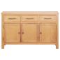 Preview: Sideboard Braun 112 x 33,5 x 70 cm Massivholz Eiche