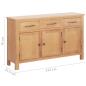 Preview: Sideboard Braun 112 x 33,5 x 70 cm Massivholz Eiche