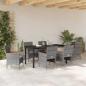Preview: Garten Essgruppe mit Kissen 7 pcs Grau Poly Rattan