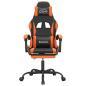 Preview: Gaming-Stuhl mit Fußstütze Drehbar Schwarz & Orange Kunstleder