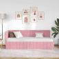 Preview: Eckbettgestell mit Kopfteil Rosa 80 x 200 cm Samt