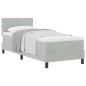 Preview: Boxspringbett mit Matratze Hellgrau 80 x 200 cm Stoff