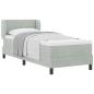 Preview: Boxspringbett mit Matratze Dunkelgrau 80x200 cm Samt Hellgrau