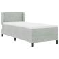 Preview: Boxspringbett mit Matratze Dunkelgrau 80x200 cm Samt Hellgrau
